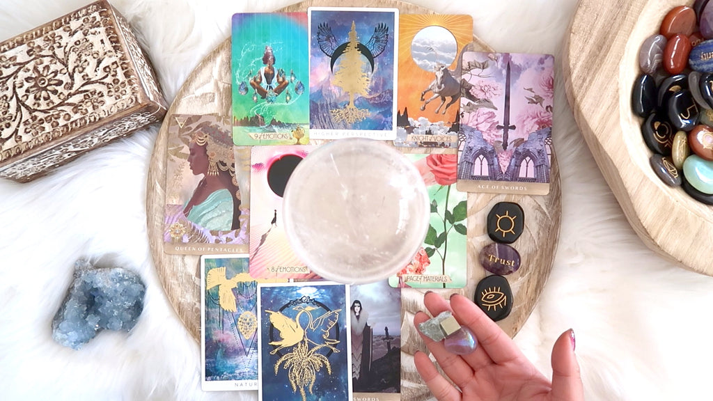 10 mins Recorded Video - Tarot + Crystal Reading - Up to Three Questions - $60 AUD