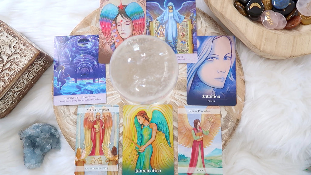 5 mins Recorded Video - Angel Cards + Crystal Reading - One Question - $40 AUD