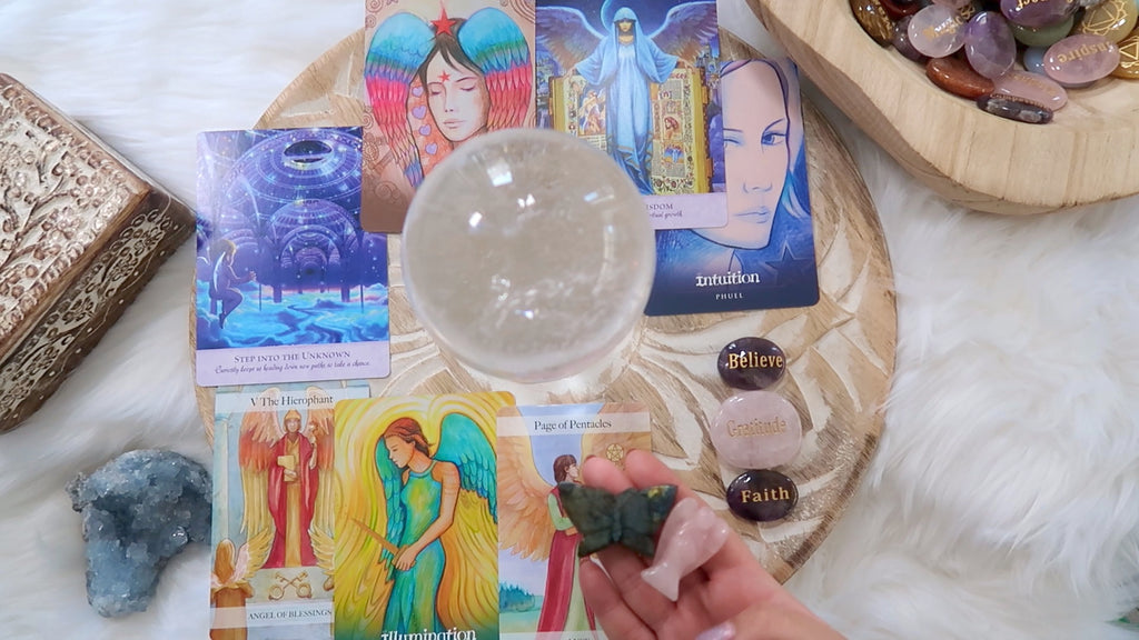 10 mins Recorded Video - Angel Cards + Crystal Reading - Up to Three Questions - $60 AUD